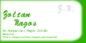 zoltan magos business card
